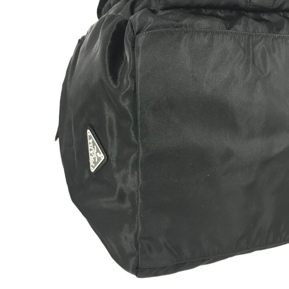 Prada Boston Bag Triangle Logo Plate Nylon Black - Picture 6 of 9